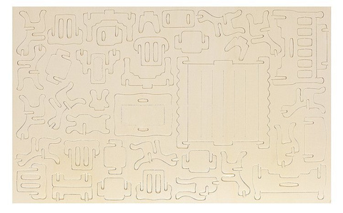 Set of wooden doll furniture, 34 pieces