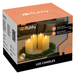 LED candle/insert 12.5x5cm 4pcs Ruhhy 26485