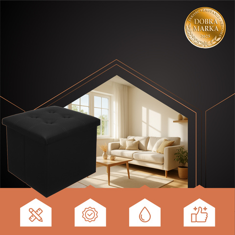 Klappbarer Pouf schwarz Ruhhy 25779