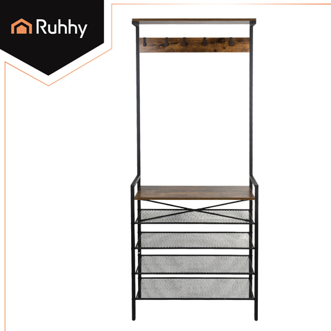 Étagère sur pied avec cintre 189 cm Ruhhy 27035