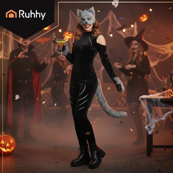 4-piece cat/fox costume, gray, Ruhhy 26247