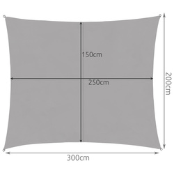 Sunshade sail 3x2m - gray Gardlov 23162
