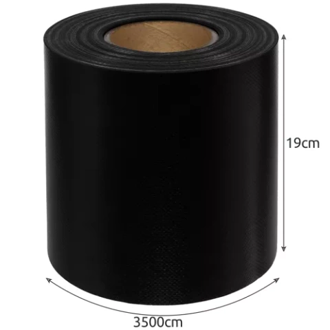 Fencing tape 19cmx35m 630g/m2 black 23705
