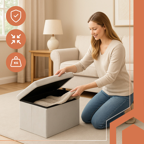 Grauer Samtpouf 60x30x30 cm Ruhhy 25994