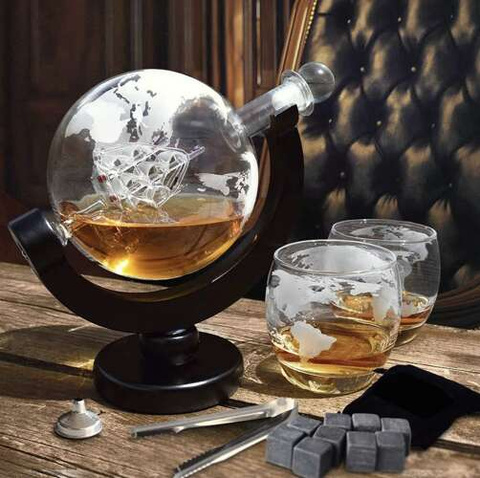 Carafe - globe - service à whisky Malatec 22553