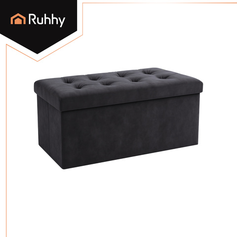 Pilkas aksominis pufas 76x38x38cm Ruhhy 26130