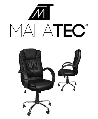 Chaise de bureau en éco-cuir - noir MALATEC