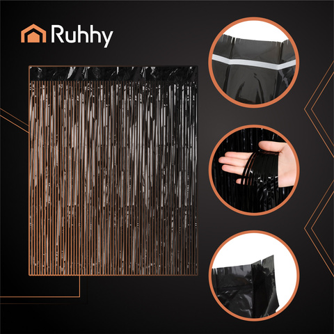 Decorative curtain 2x1m black Ruhhy 26172