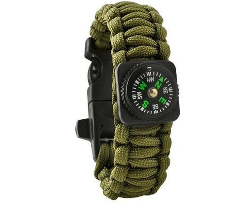 SURVIVAL bracelet with accessories - green