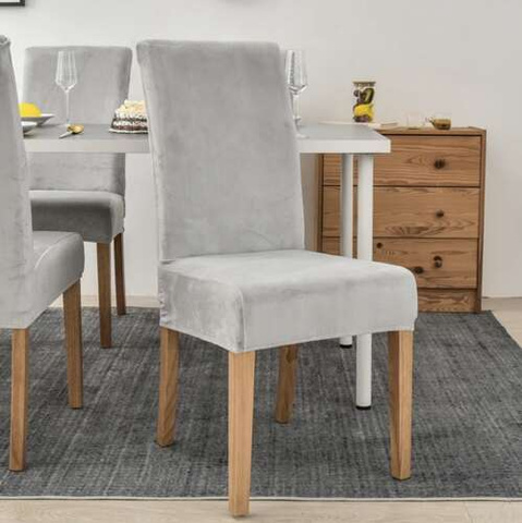 Chair cover - gray velvet Ruhhy 22979