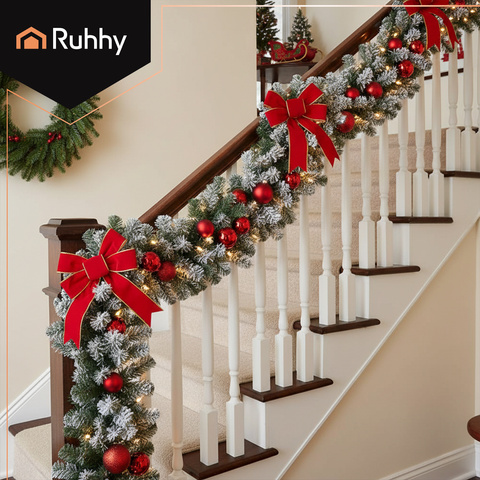 Guirlande de sapin de Noël enneigée 2,7 m HQ Ruhhy 26244