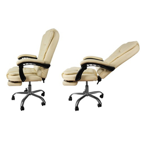 Chaise de bureau avec repose-pieds - beige Malatec 23287