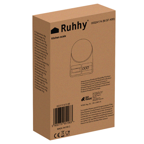 Balance de cuisine 10kg Ruhhy 24174