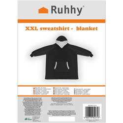 XXL-Sweatshirt - schwarze Decke Ruhhy 24403