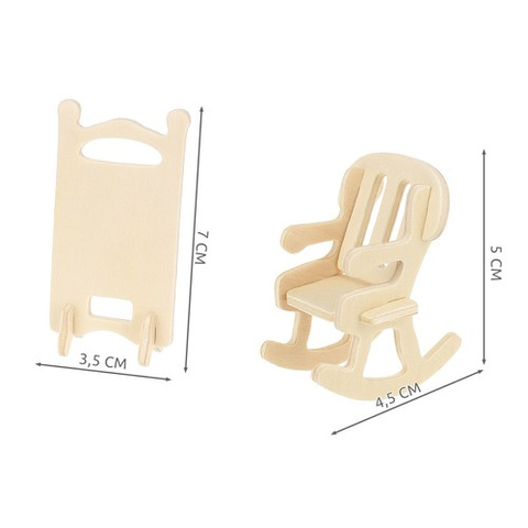 Wooden doll furniture set 34 pieces 23542