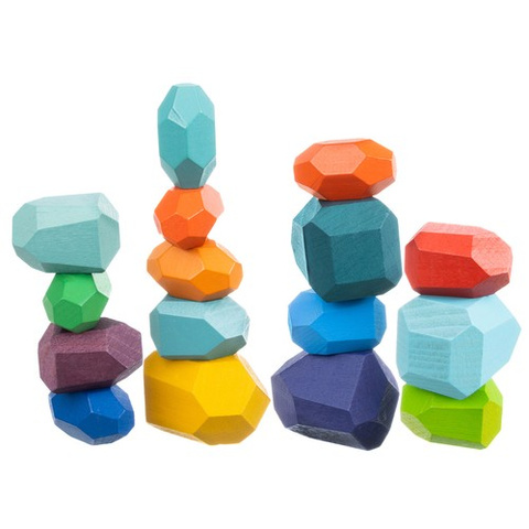 Stones/wooden blocks - 16pcs 22475
