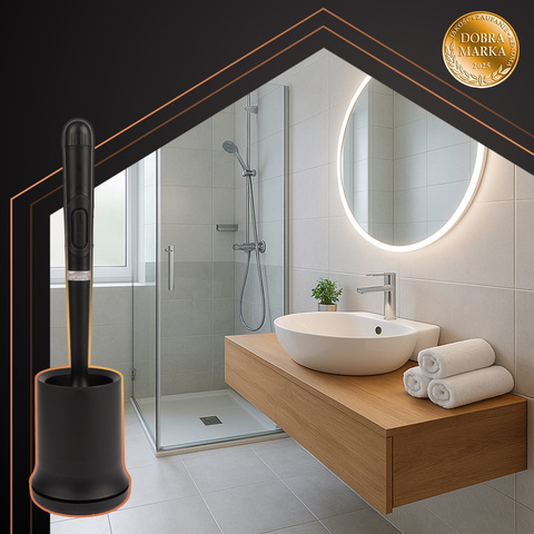 Szczotka silikonowa do łazienki czarna Ruhhy 25882