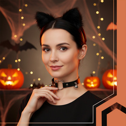 Trojdílný kostým kočky/lišky, černý, Ruhhy 26587