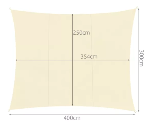 Voile d&#39;ombrage 4x3m - beige Gardlov 23144