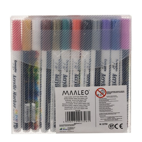 Acrylmarker - Set mit 12 Stück. Maaleo 21648