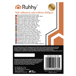 Self-adhesive Velcro 18mm 500pcs white Ruhhy 25884