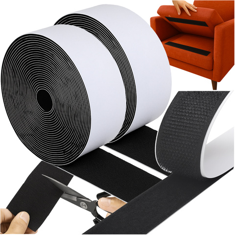 Bande Velcro autocollante 5mx5cm noire Ruhhy 25806