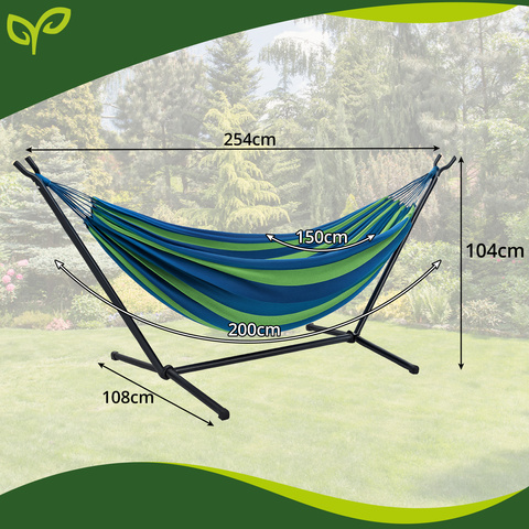 Garden hammock 200x150cm with frame