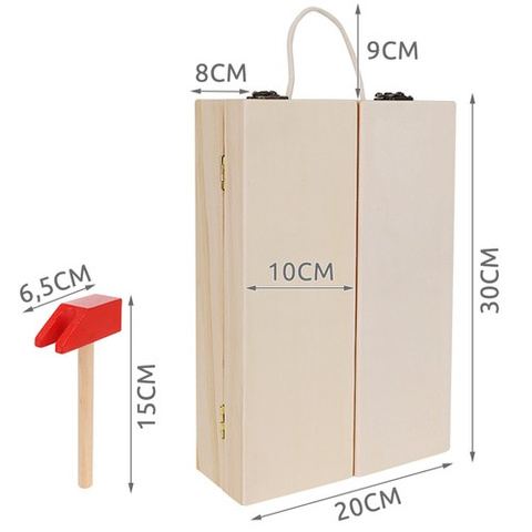 Box + set of wooden tools 22697