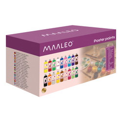 Farby plakatowe- zestaw 18szt x500ml Maaleo 26341