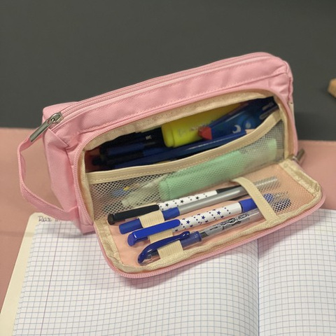 Double extendable pencil case - pink Maaleo 24519