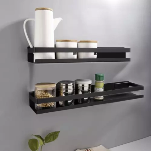 Bathroom shelf black Ruhhy 19188