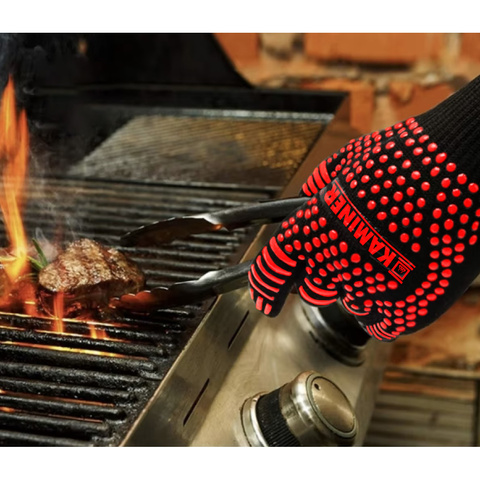 Heat-resistant grill gloves 25416