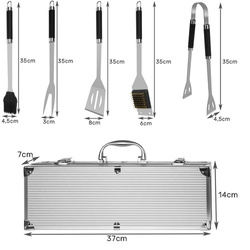 Grillutensilien - Set mit 5 Zubehörteilen + Koffer