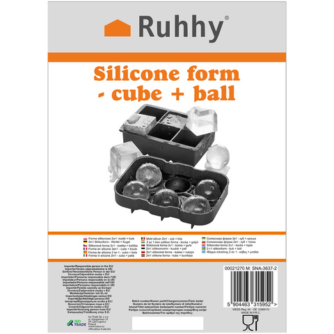Moule en silicone 2 en 1 - cubes + boules Ruhhy 21270