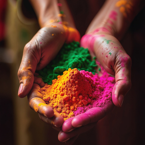 Holi spalvų milteliai - 6 x 100 g rinkinys