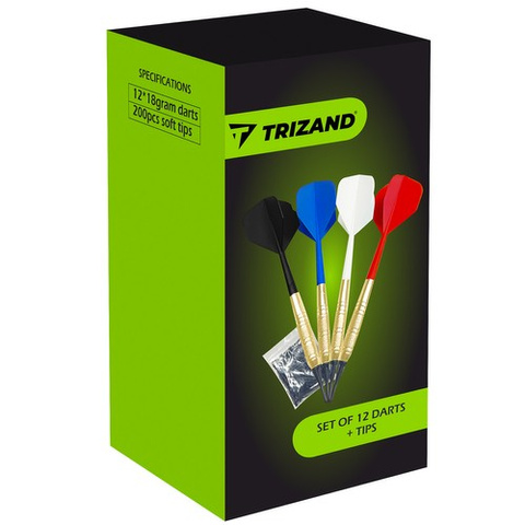 Jeu de fléchettes de 12 pièces + pointes Trizand 21658	