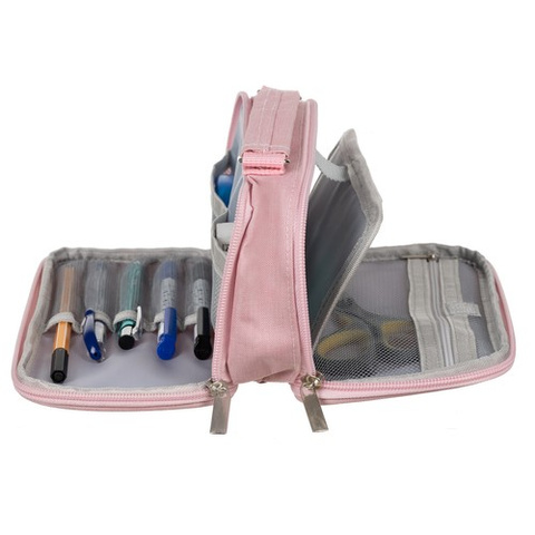 Double extendable pencil case - pink Maaleo 24517