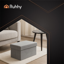 Gray fabric pouf 76x38x38cm Ruhhy 26131