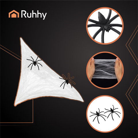 Künstliches Spinnennetz + 2 Ruhhy-Spinnen 26074