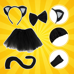 Costume de chaton noir 4 pièces Kruzzel 26518