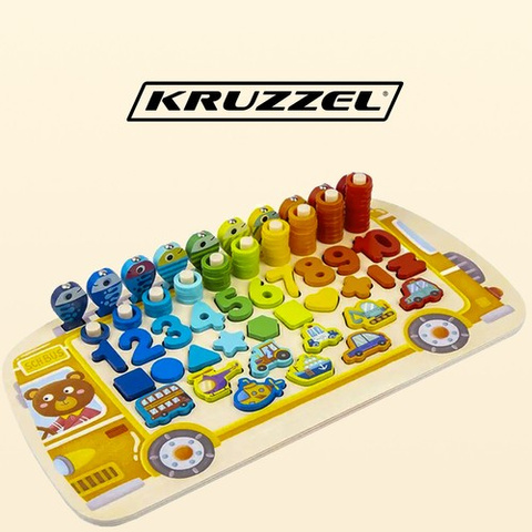 Dřevěné puzzle - třídička 6v1 Kruzzel 22636