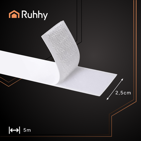 Rzep samoprzylepny biały 5m x 2,5cm Ruhhy 25999