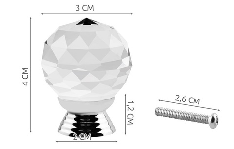 Bouton de meuble en cristal