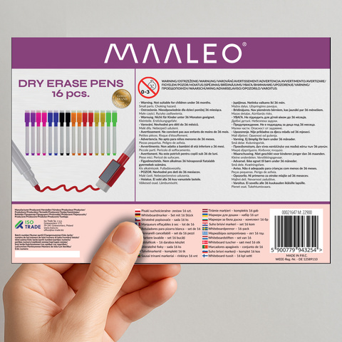 Dry erase markers - set of 16 Maaleo 21647