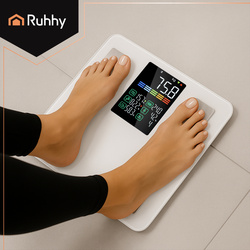 LCD bathroom scale - analytical white Ruhhy 20676