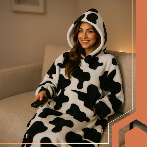 Bluza XXL - koc czarno-biały Ruhhy 26538