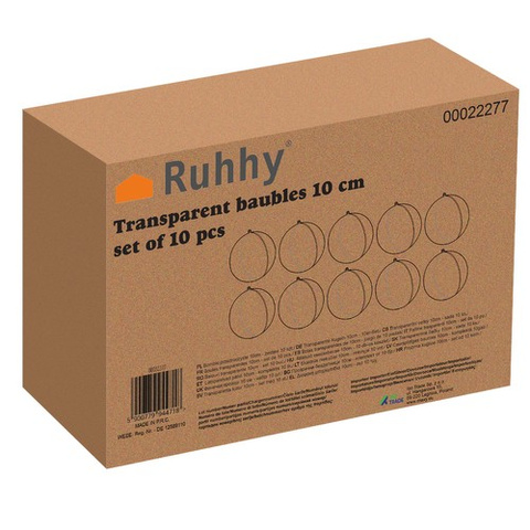 Transparente Kugeln 10 cm, 10er-Set Ruhhy 22277