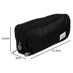 Triple foldable pencil case - black Maaleo 24476