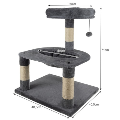Cat tree 71cm gray Purlov 21711