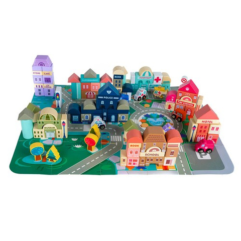 Wooden blocks 115 pcs - city 23519